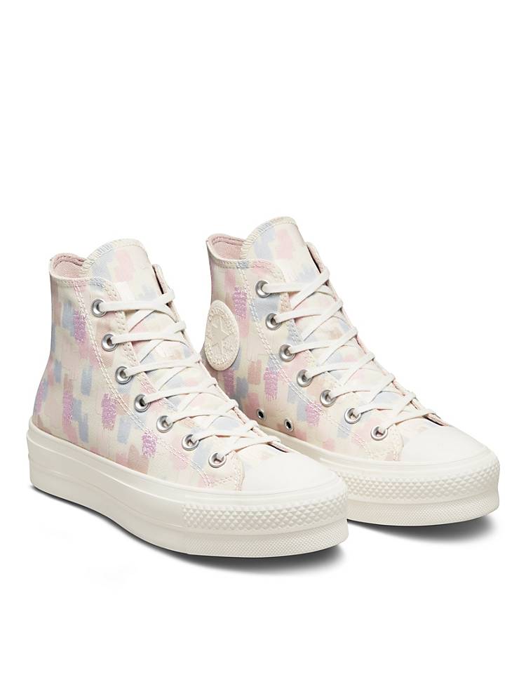 Converse Chuck Taylor All Star Lift printed sneakers in arctic pink